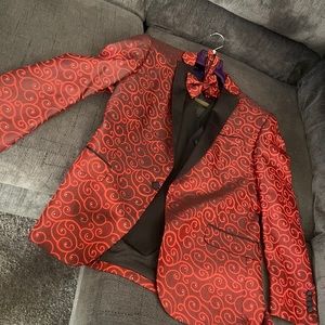 Mens suit jacket and vest and tie
